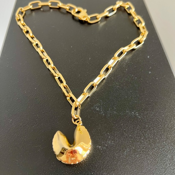 MARTHA CALVO Good Fortune Cookie 14K Gold Plated Necklace - Picture 4 of 7